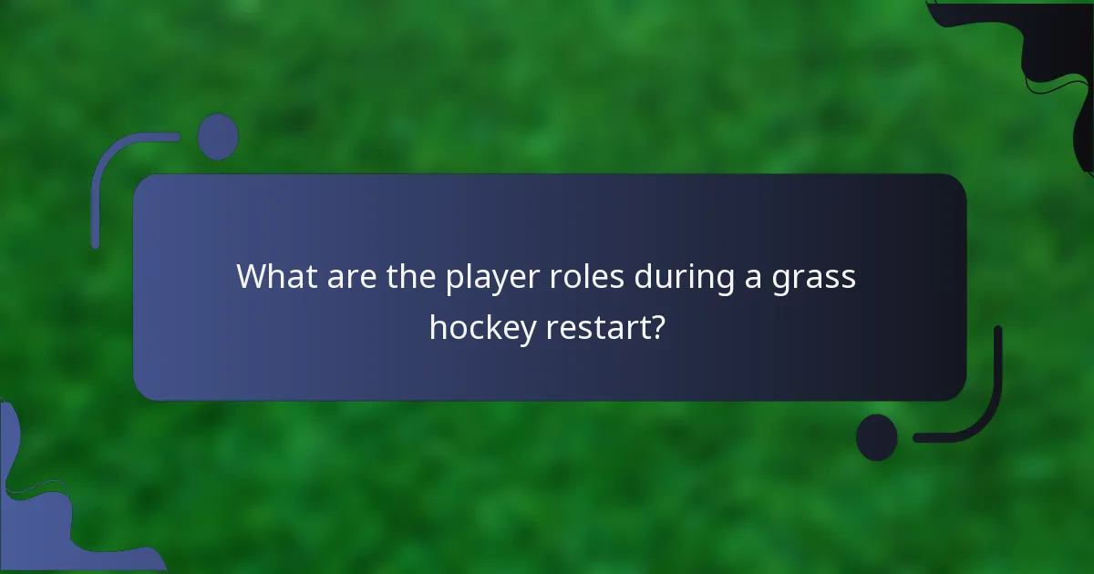 What are the player roles during a grass hockey restart?