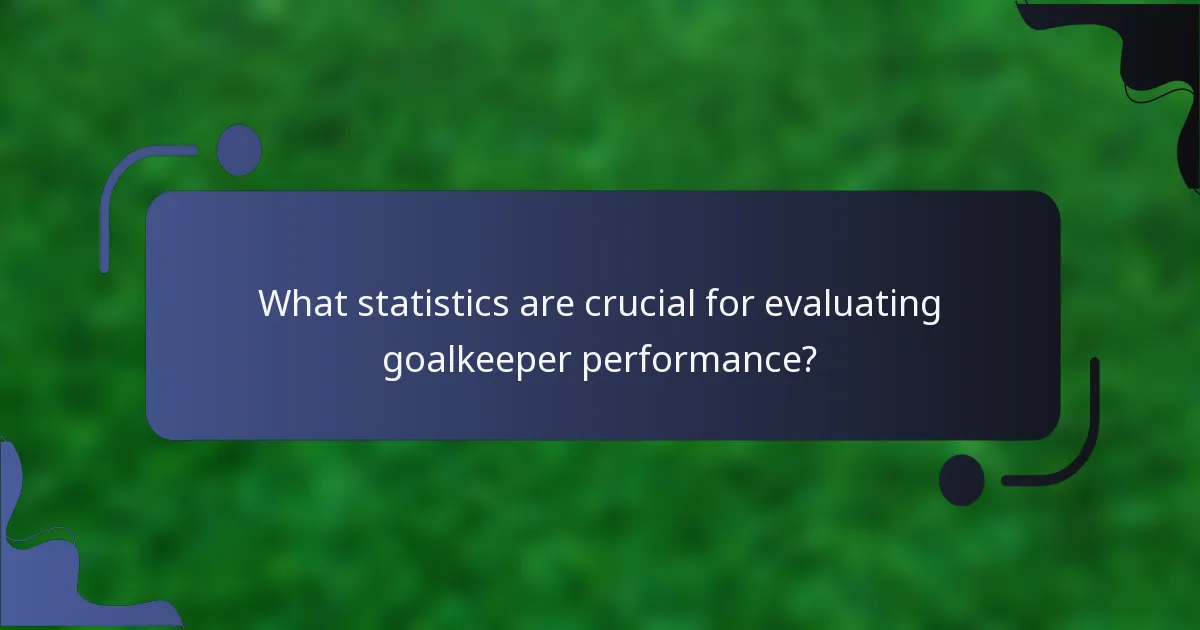 What statistics are crucial for evaluating goalkeeper performance?