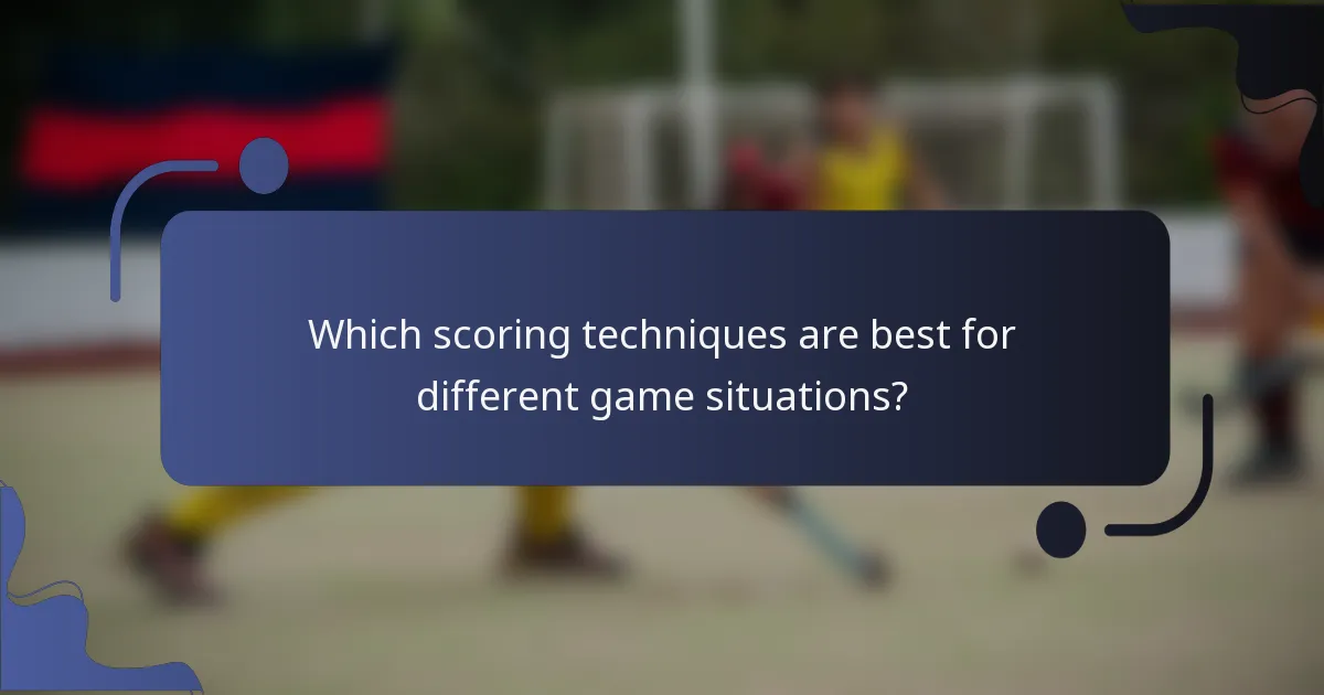 Which scoring techniques are best for different game situations?